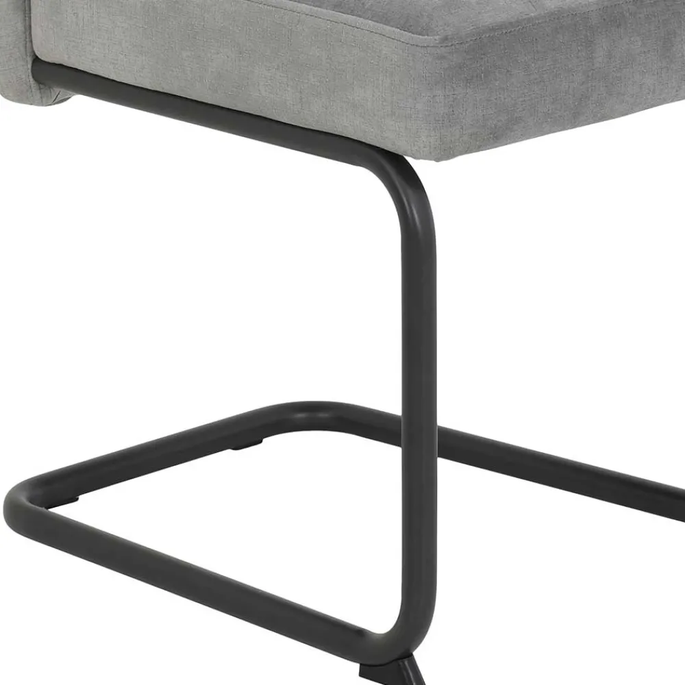 Wohnen Sessel|Stühle<Freischwinger Stuhl in Silbergrau - Riakust (2er Set)