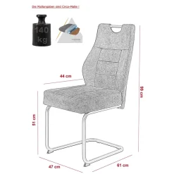 Wohnen Sessel|Stühle<Freischwinger Stuhl in Silbergrau - Riakust (2er Set)