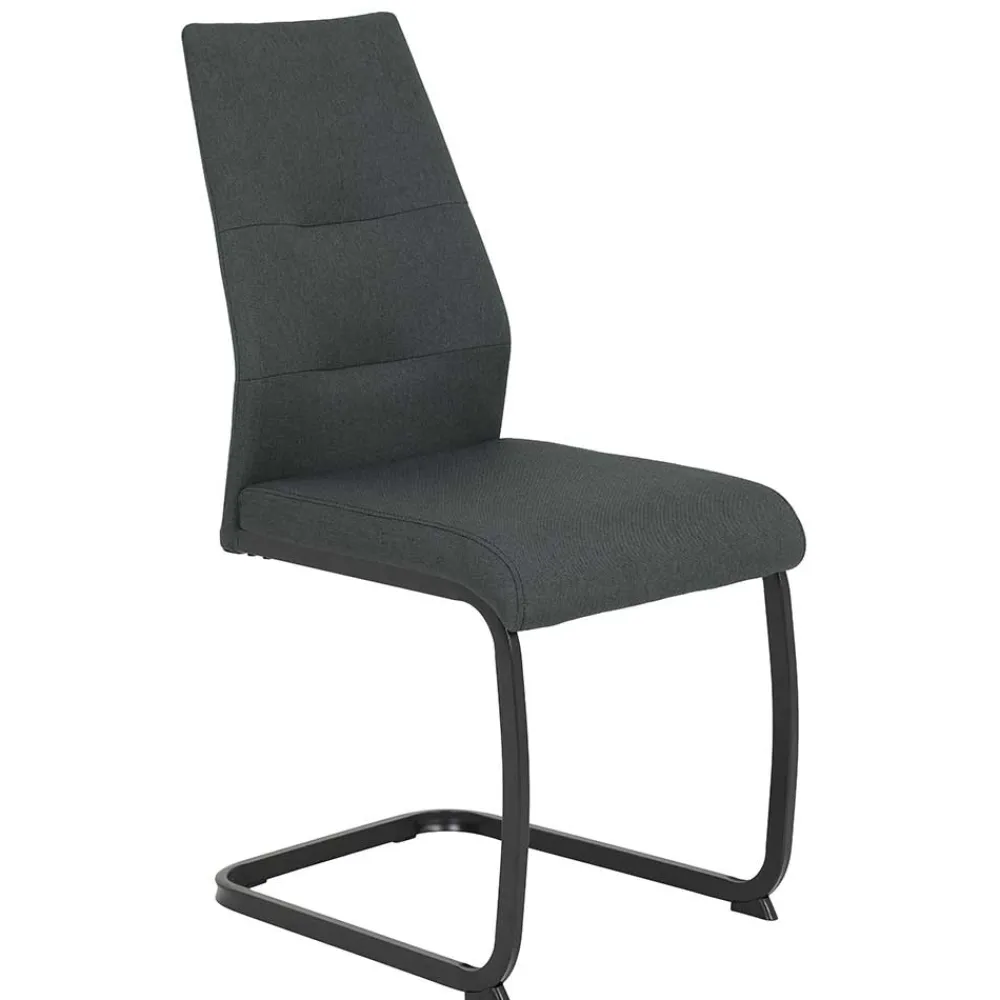 Wohnen Sessel|Stühle<Freischwingerstühle in Anthrazit & Schwarz - Wady (Set)