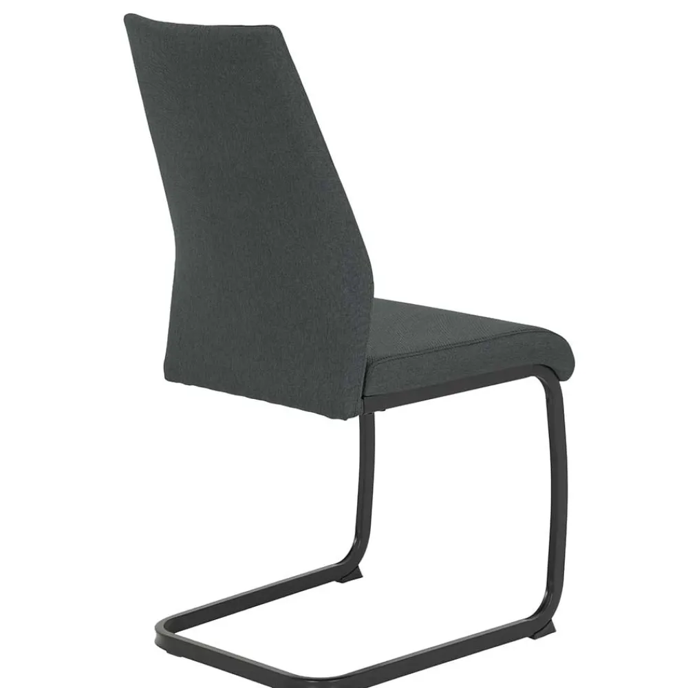 Wohnen Sessel|Stühle<Freischwingerstühle in Anthrazit & Schwarz - Wady (Set)