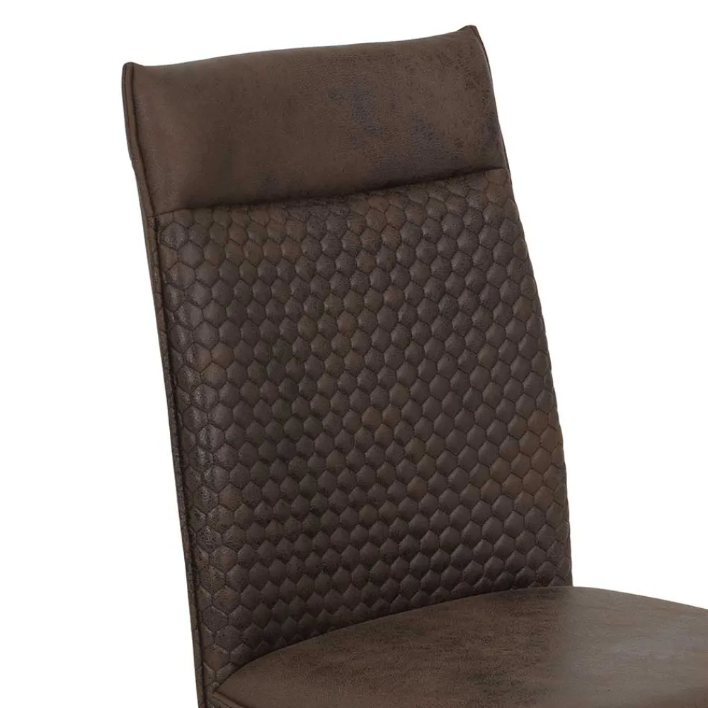 Wohnen Sessel<Freischwingerstühle in Braun Microfaser - Francara (Set)