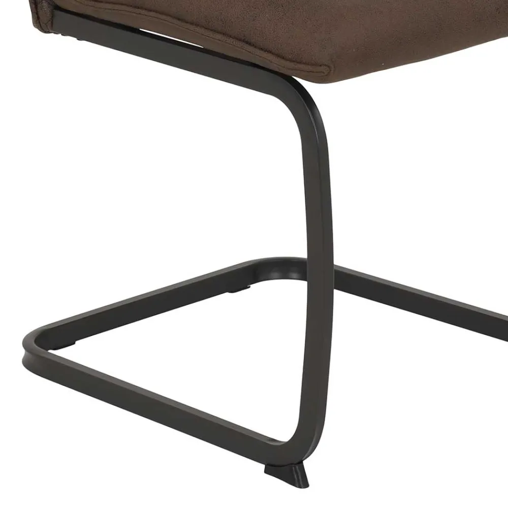 Wohnen Sessel<Freischwingerstühle in Braun Microfaser - Francara (Set)