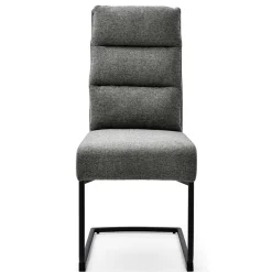 Wohnen Sessel|Stühle<Freischwingerstühle in Grau Strukturstoff - Pizaras (2er Set)