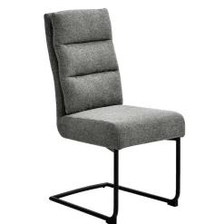 Wohnen Sessel|Stühle<Freischwingerstühle in Grau Strukturstoff - Pizaras (2er Set)
