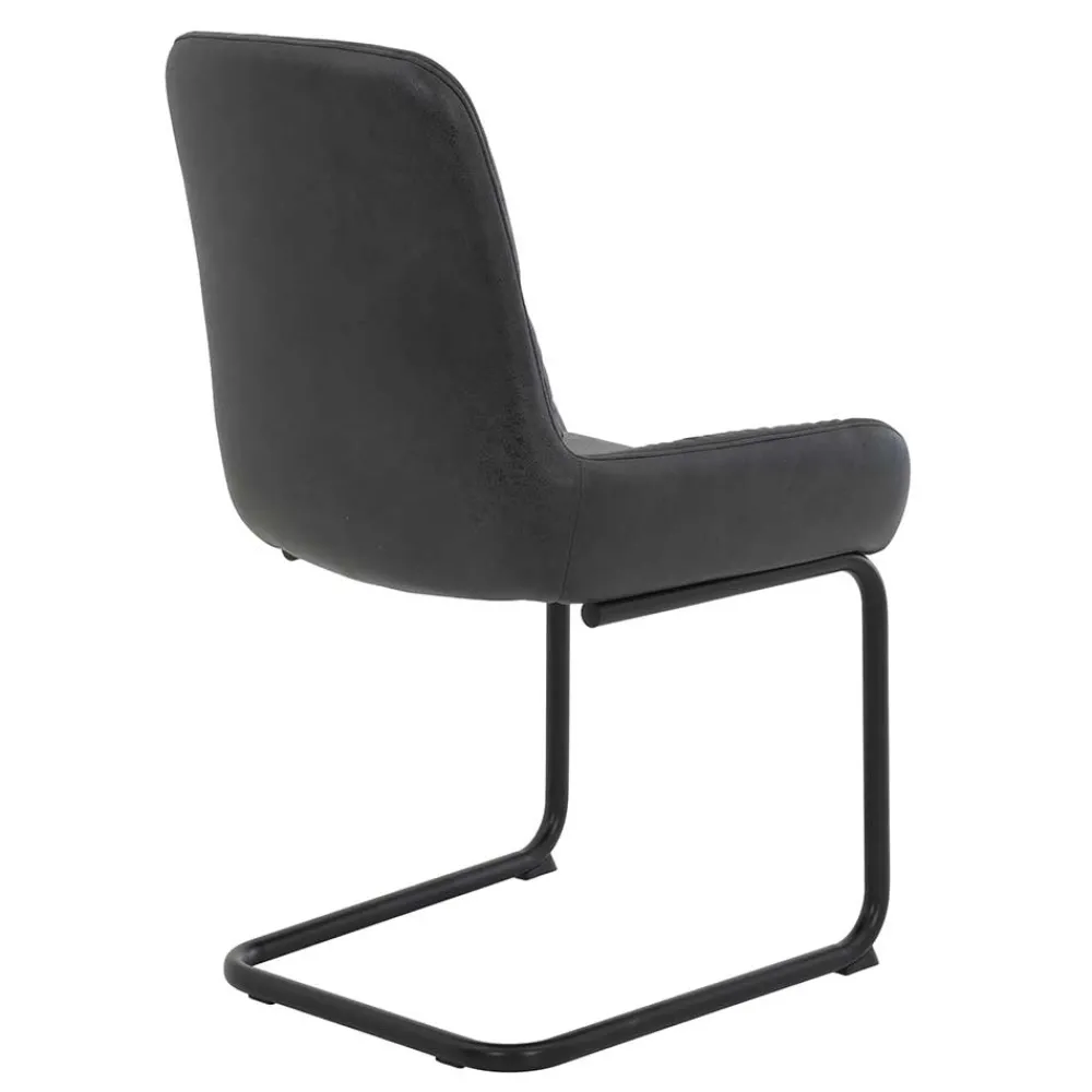 Wohnen Sessel|Stühle<Freischwingerstuhl in Anthrazit Microfaser - Settas (Set)