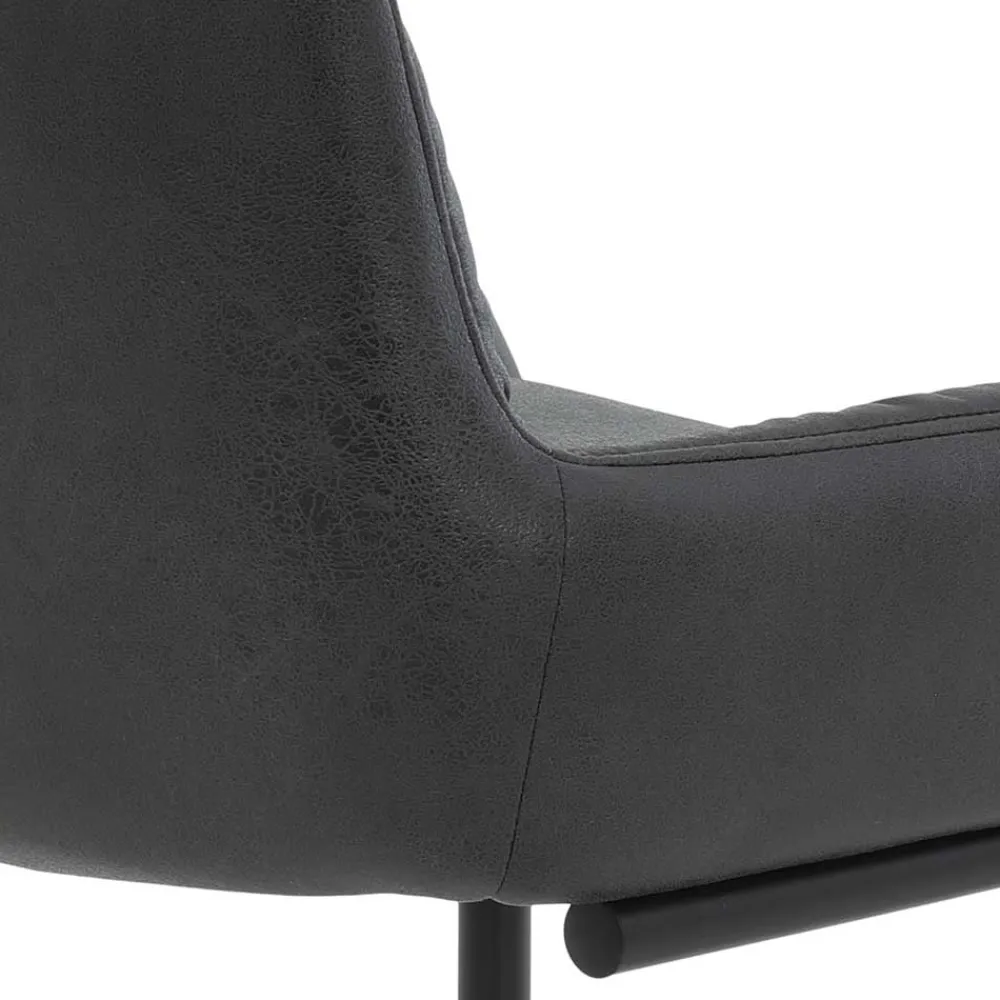 Wohnen Sessel|Stühle<Freischwingerstuhl in Anthrazit Microfaser - Settas (Set)