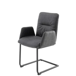 Wohnen Sessel|Stühle<Freischwinger-Tischsessel in Anthrazit - Jamesson (2er Set)