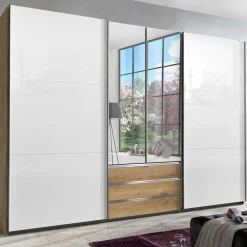 Wohnen Kleiderschränke<Funktioneller Kleiderschrank mit Dreh- & Schiebetüren - Stufania