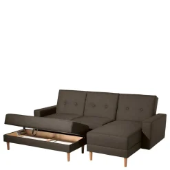 Wohnen Betten|Sofas<Funktionsecksofa in Braun mit Erle - Iljona (zweiteilig)