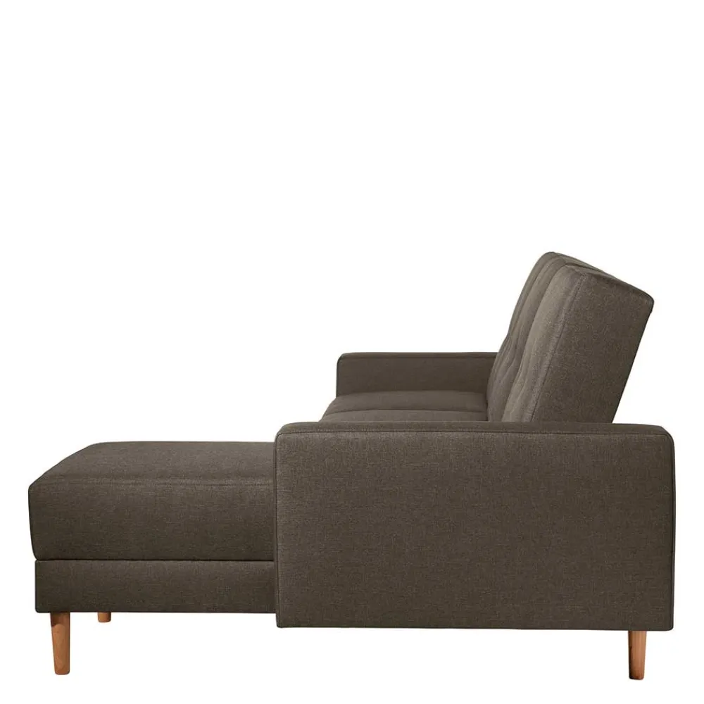 Wohnen Betten|Sofas<Funktionsecksofa in Braun mit Erle - Iljona (zweiteilig)