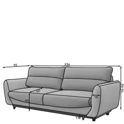 Wohnen Sofas<Funktionssofa in Dunkelblau Stoff - Berenice