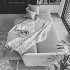 Wohnen Sofas<Funktionssofa in Dunkelblau Stoff - Berenice