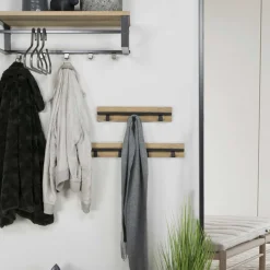 Wohnen Garderoben<Garderobe aus Eiche & Stahl Schwarz - Dezadan