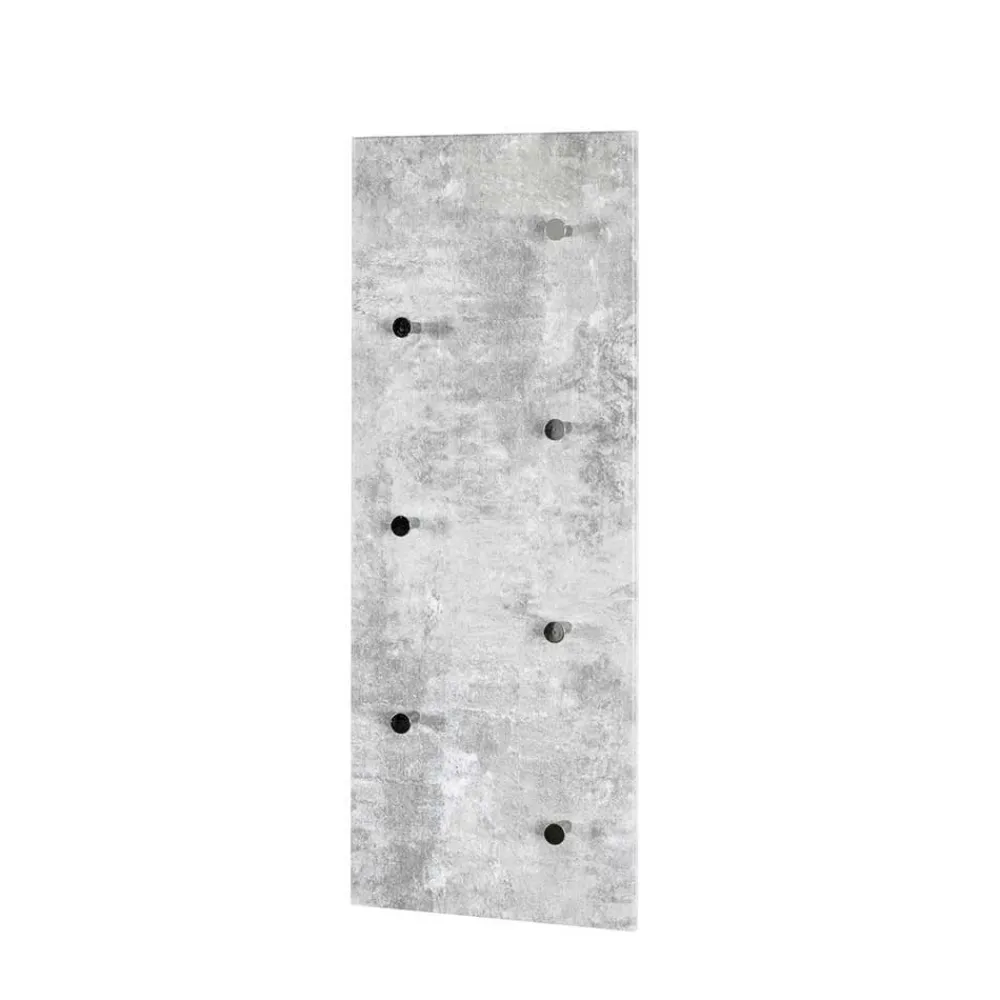 Wohnen Garderoben<Garderobe in Beton Optik Vessina mit 7 Knopf Haken