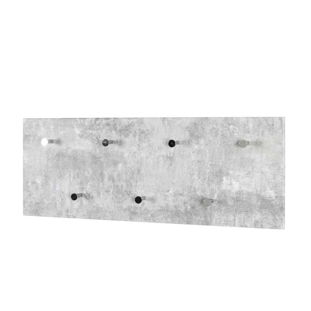 Wohnen Garderoben<Garderobe in Beton Optik Vessina mit 7 Knopf Haken