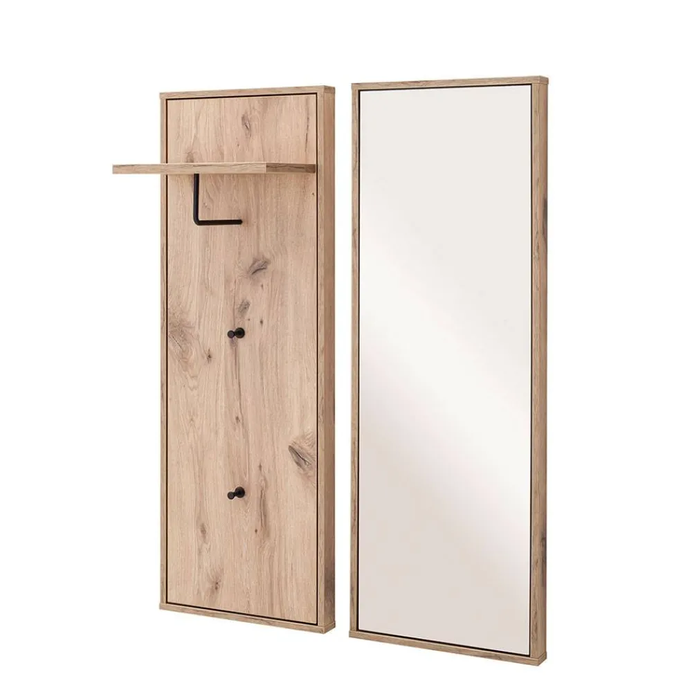 Wohnen Garderoben<Garderobe und Spiegel Set in Wildeiche - Vapposia (zweiteilig)