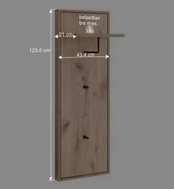 Wohnen Garderoben<Garderobe und Spiegel Set in Wildeiche - Vapposia (zweiteilig)