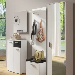 Wohnen Garderoben<Garderobe Wandpaneel in Weiß - Vatros