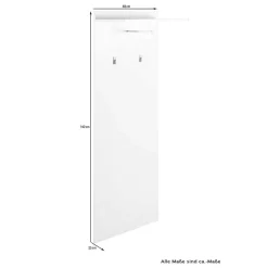 Wohnen Garderoben<Garderobe Wandpaneel in Weiß - Vatros