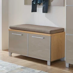 Wohnen Garderoben<Garderobenmöbel Set Diecca in Taupe Glas beschichtet (fünfteilig)