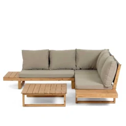 Wohnen Sitzgruppe<Garten Ecksofa & Tisch aus Akazie - Captino (zweiteilig)