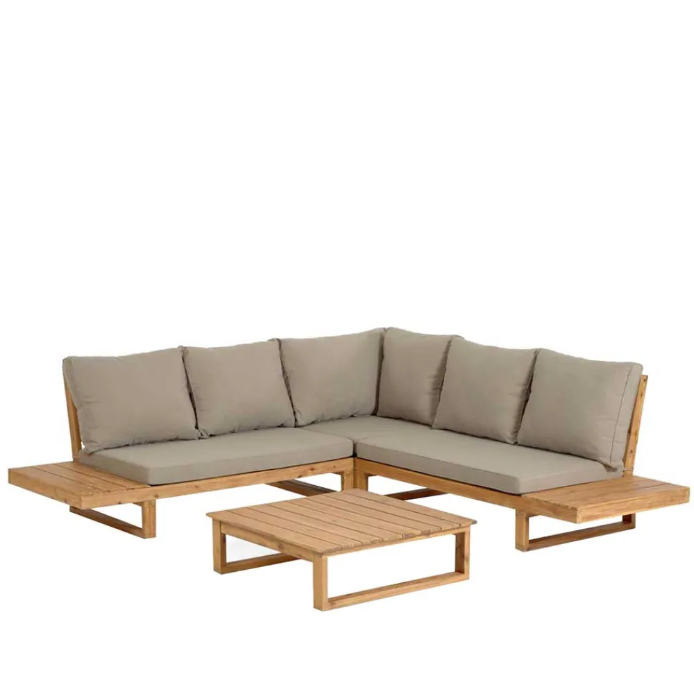 Wohnen Sitzgruppe<Garten Ecksofa & Tisch aus Akazie - Captino (zweiteilig)