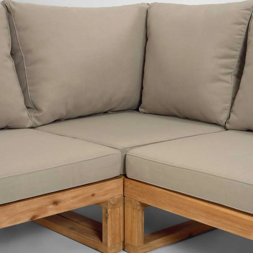 Wohnen Sitzgruppe<Garten Ecksofa & Tisch aus Akazie - Captino (zweiteilig)
