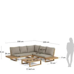 Wohnen Sitzgruppe<Garten Ecksofa & Tisch aus Akazie - Captino (zweiteilig)