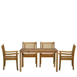 Wohnen Sitzgruppe<Garten Essgruppe aus Akazie massiv - Jawa (fünfteilig)