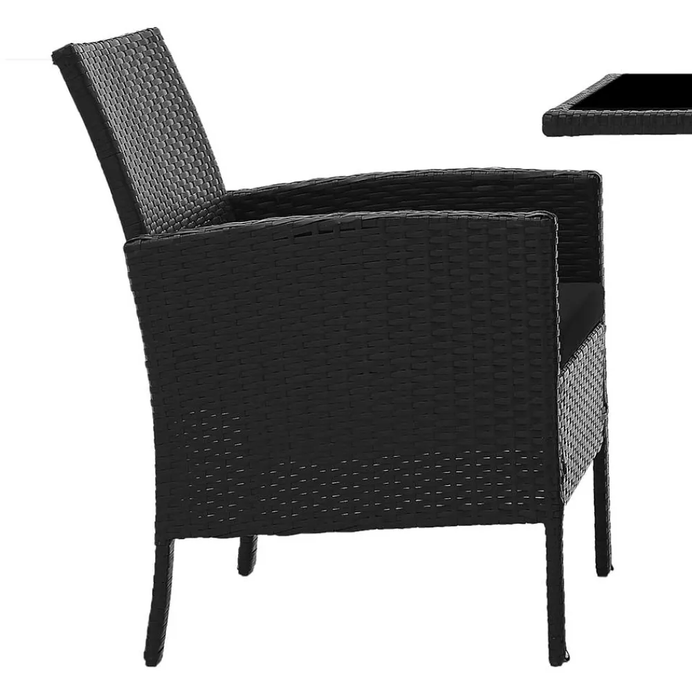 Wohnen Sitzgruppe<Garten Sitzgruppe aus grauem Polyrattan - Ambon (dreiteilig)