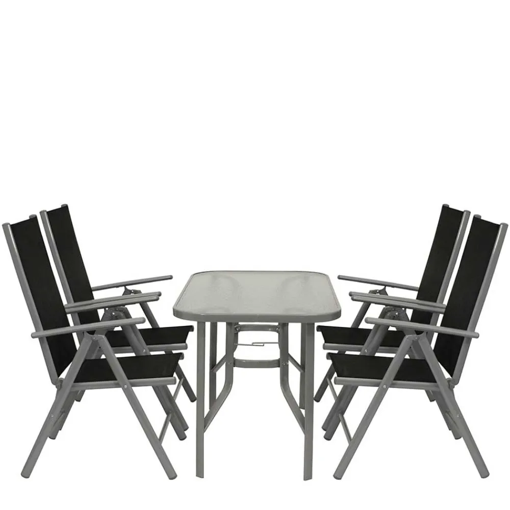 Wohnen Sitzgruppe<Garten Tischgruppe aus Aluminium - Abella (fünfteilig)