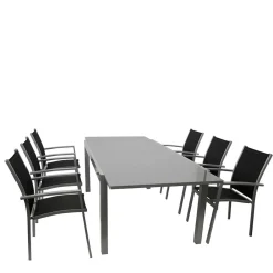 Wohnen Sitzgruppe<Gartensitzgruppe mit sechs Sitzplätzen - Capo (siebenteilig)