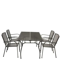 Wohnen Sitzgruppe<Gartentisch & 4 Armlehnstühle - Grover (fünfteilig)