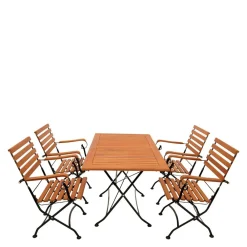 Wohnen Sitzgruppe<Gartentisch & Armlehnstühle klappbar - Pascarla (fünfteilig)