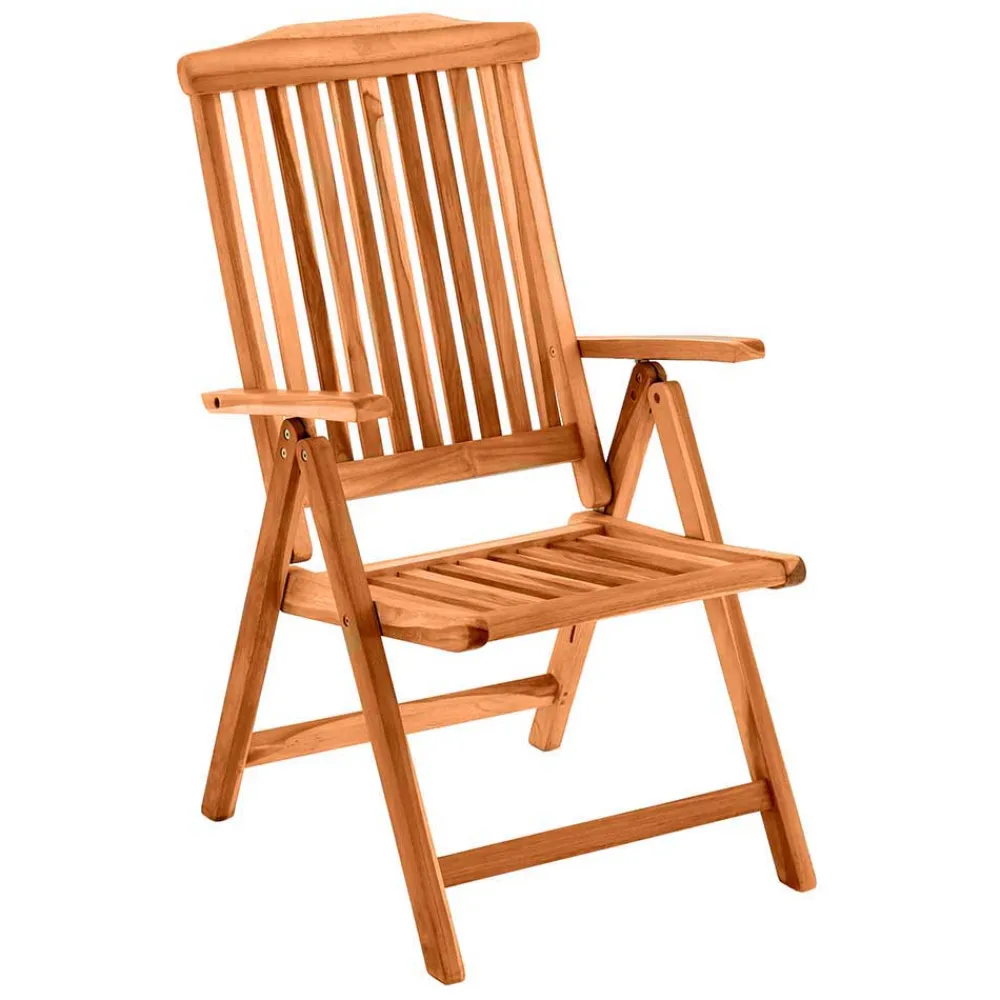 Wohnen Sitzgruppe<Gartentisch & Klappsessel aus Holz - Klahuma (fünfteilig)