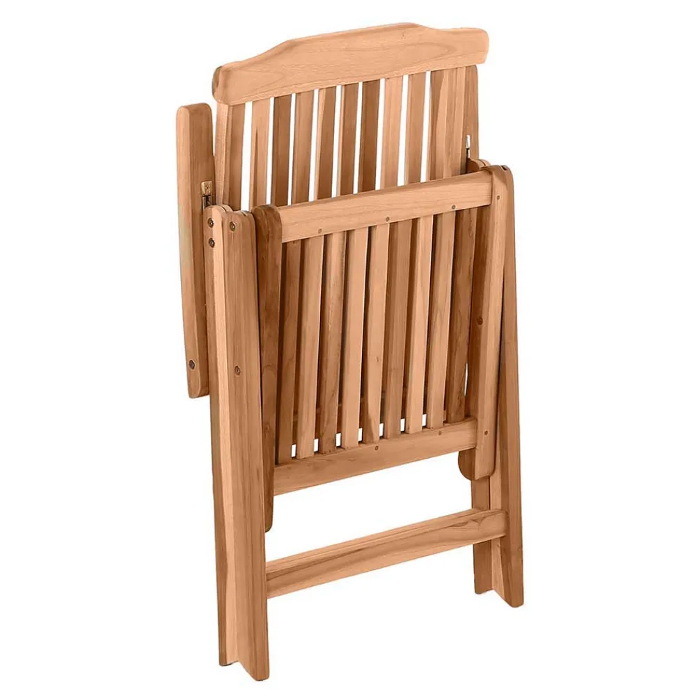 Wohnen Sitzgruppe<Gartentisch & Klappsessel aus Holz - Klahuma (fünfteilig)