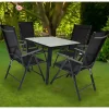 Wohnen Sitzgruppe<Gartentisch & vier Hochlehner Set - Barreras (fünfteilig)