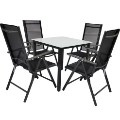 Wohnen Sitzgruppe<Gartentisch & vier Hochlehner Set - Barreras (fünfteilig)