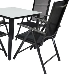 Wohnen Sitzgruppe<Gartentisch & vier Hochlehner Set - Barreras (fünfteilig)