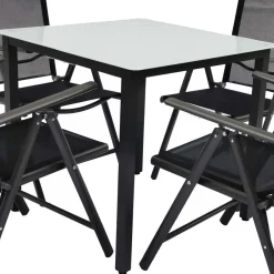 Wohnen Sitzgruppe<Gartentisch & vier Hochlehner Set - Barreras (fünfteilig)