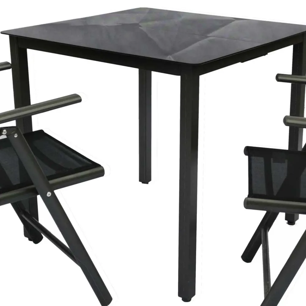 Wohnen Sitzgruppe<Gartentisch & zwei Stühle Set - Neluna (dreiteilig)