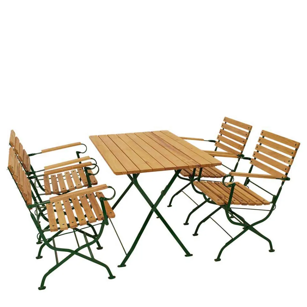 Wohnen Sitzgruppe<Gartentisch Essgruppe klappbar - Galazo (fünfteilig)
