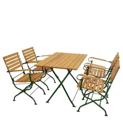 Wohnen Sitzgruppe<Gartentisch Essgruppe klappbar - Galazo (fünfteilig)