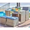 Wohnen Sitzgruppe<Gartentisch Gruppe aus Polyrattan - Hongkong (fünfteilig)