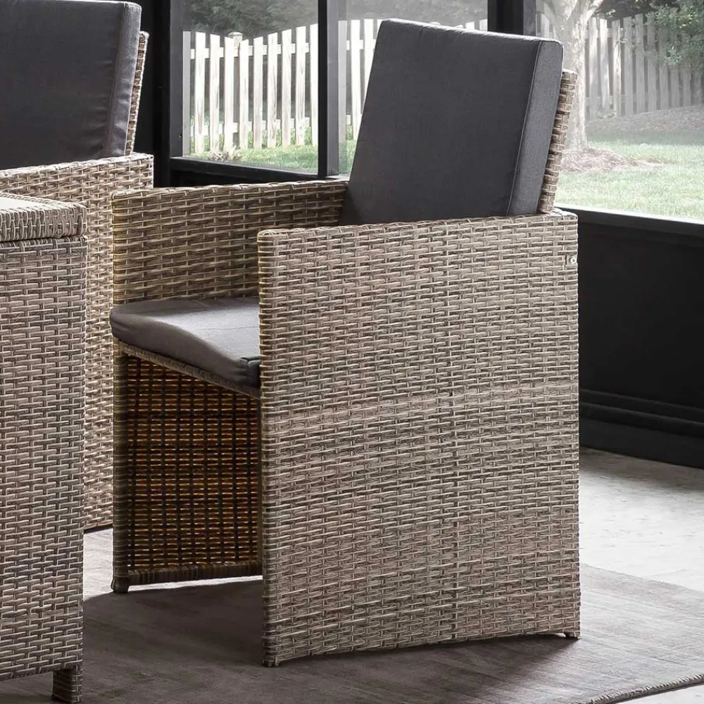 Wohnen Sitzgruppe<Gartentisch Gruppe aus Polyrattan - Hongkong (fünfteilig)