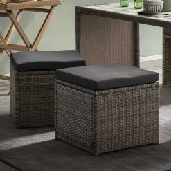Wohnen Sitzgruppe<Gartentisch Gruppe aus Polyrattan - Hongkong (fünfteilig)