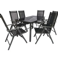 Wohnen Sitzgruppe<Gartentisch Gruppe in modernem Design - Everest (siebenteilig)