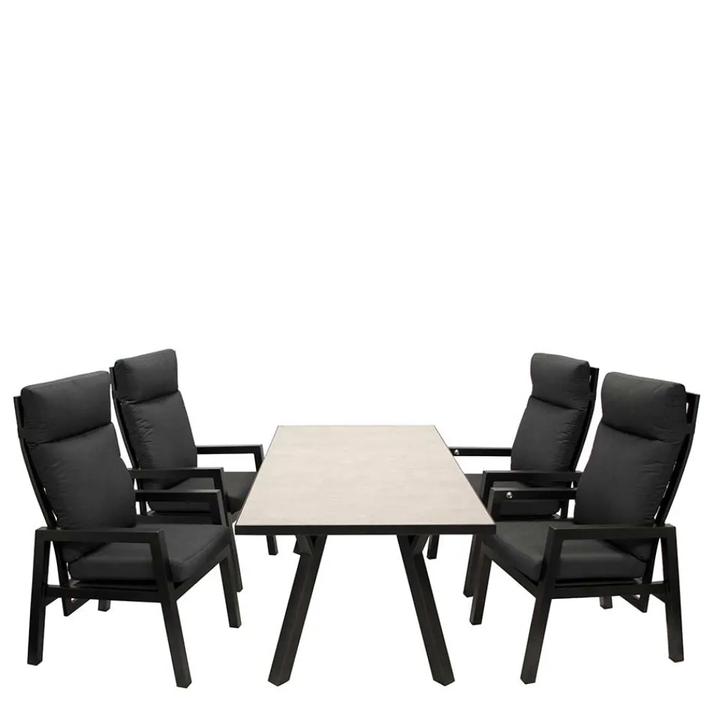 Wohnen Sitzgruppe<Gartentisch Gruppe in modernem Design - Laura (fünfteilig)