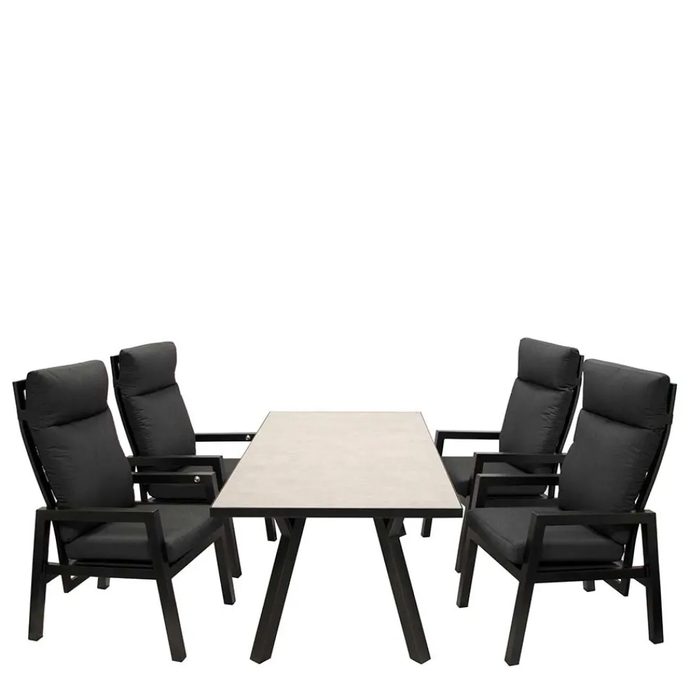 Wohnen Sitzgruppe<Gartentisch Gruppe in modernem Design - Laura (fünfteilig)