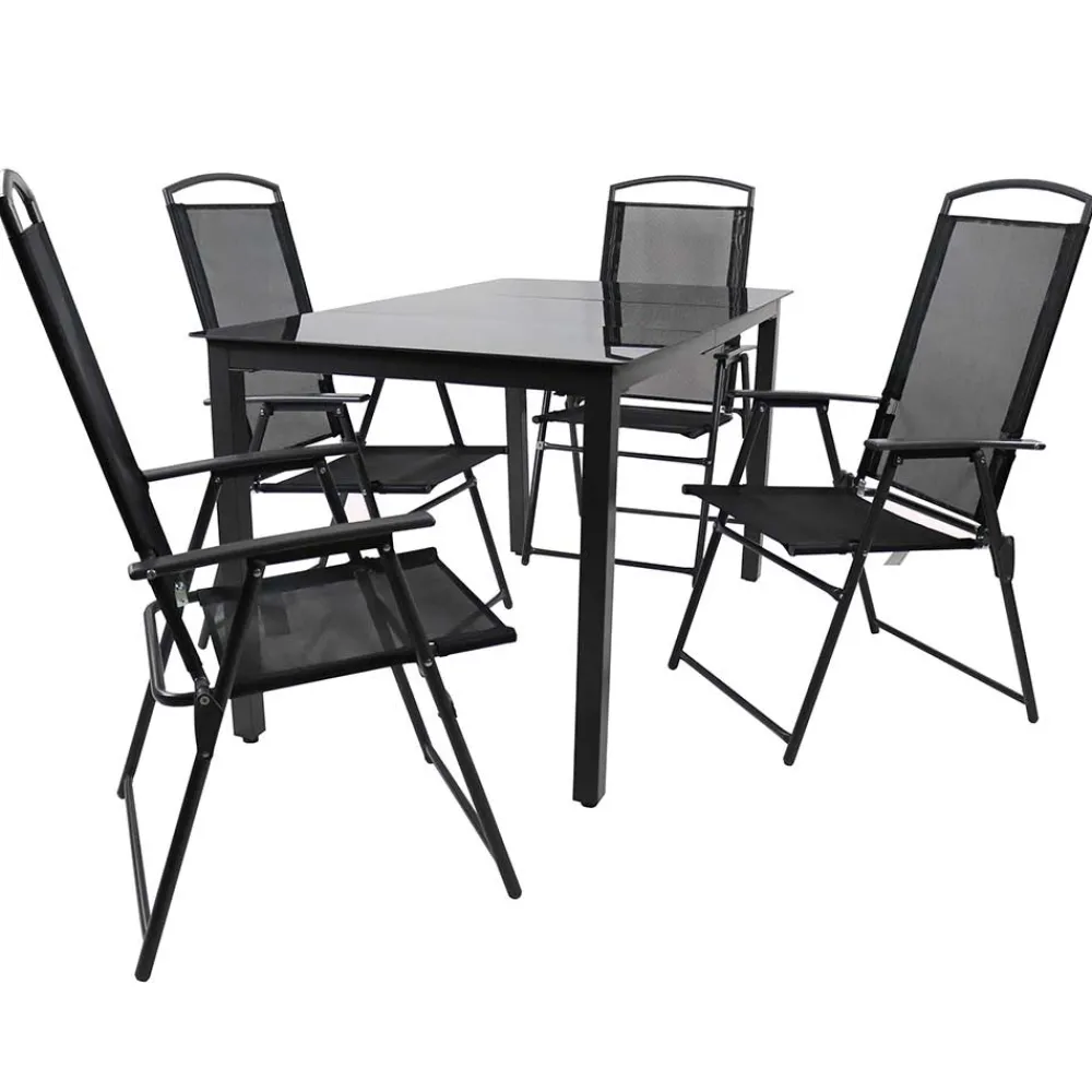 Wohnen Sitzgruppe<Gartentisch und Hochlehner Set - Kimbertas (fünfteilig)